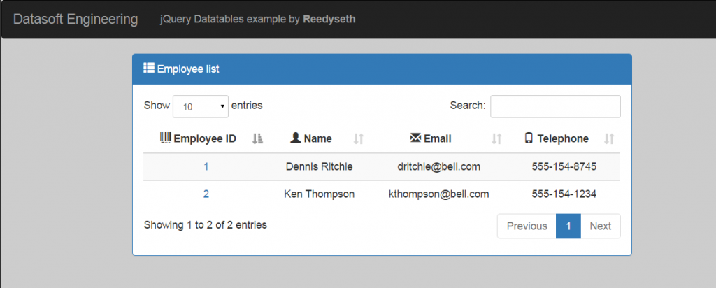 Datatables in Action